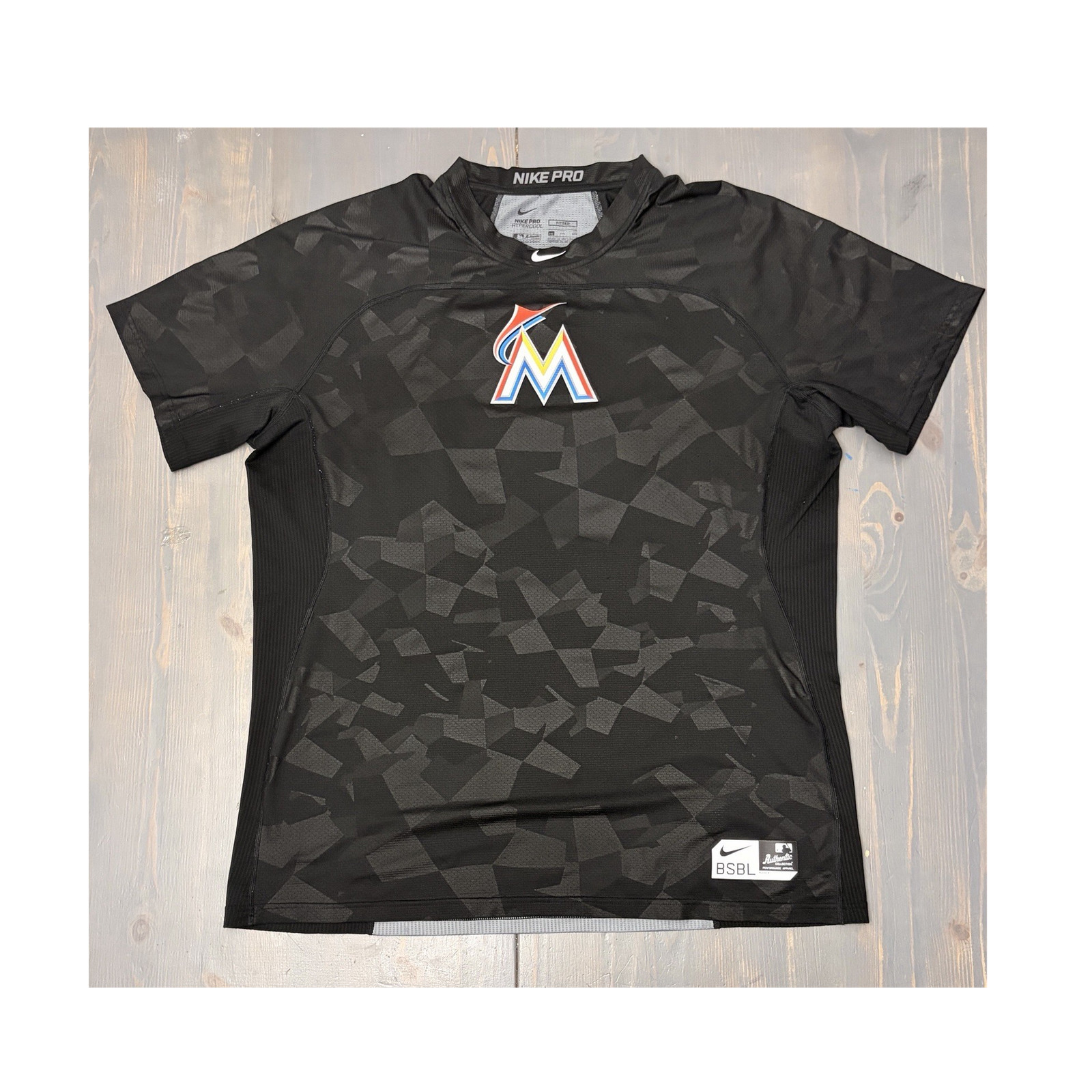 Nike Pro Hypercool Miami Marlins MLB Authentic Men's 2XL Black Jersey gallery