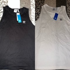 NWT Adidas Original Trefoil Essential Tank Top White Black Sz XS-2XL JF6601