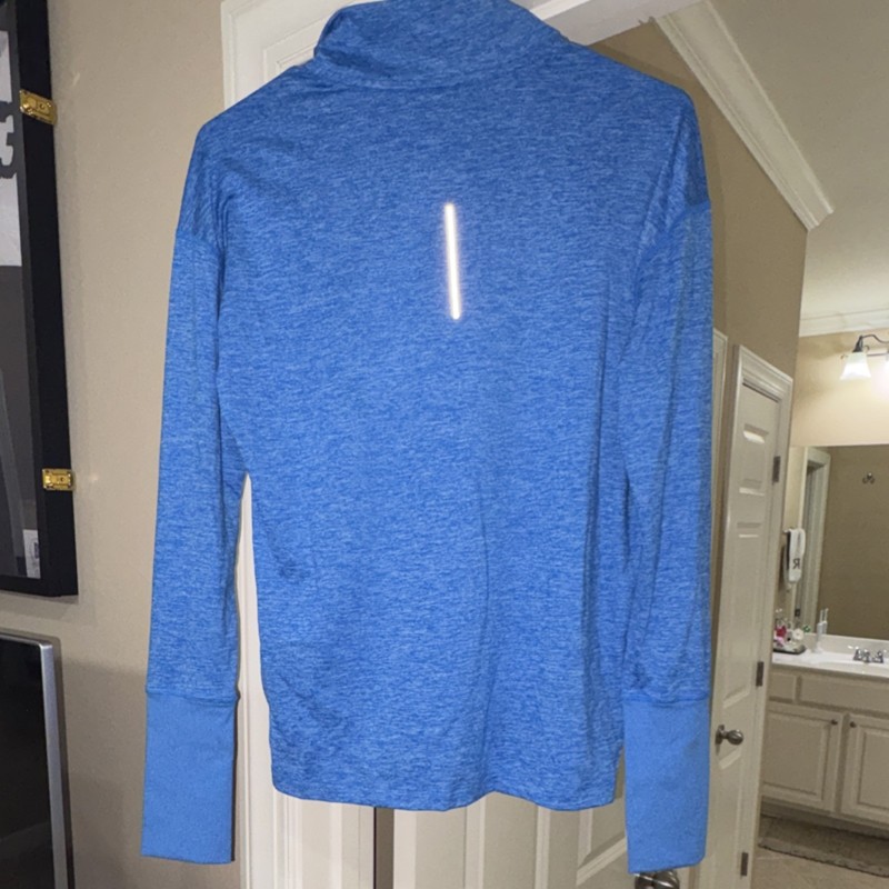 Nike Dri-FIT Athletic 1/4 Zip Pullover Blue Long Sleeve Women’s Small Running gallery