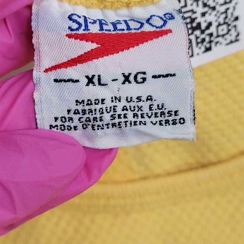 Vintage 90s Speedo Tank-Top L/XL 22x30 Yellow USA Made gallery