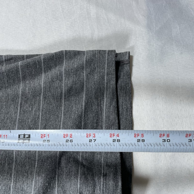 Luluemon tee shirt stripe grey quick dry performance stretch ourdoor athletic L gallery