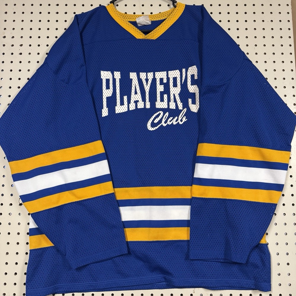 Rec League Hockey Jersey, Players Club, Mens, Blue Yellow White, #11