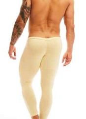 N2N Bodywear Men Pale yellow After Glo brushed vintage tights size S M L XL