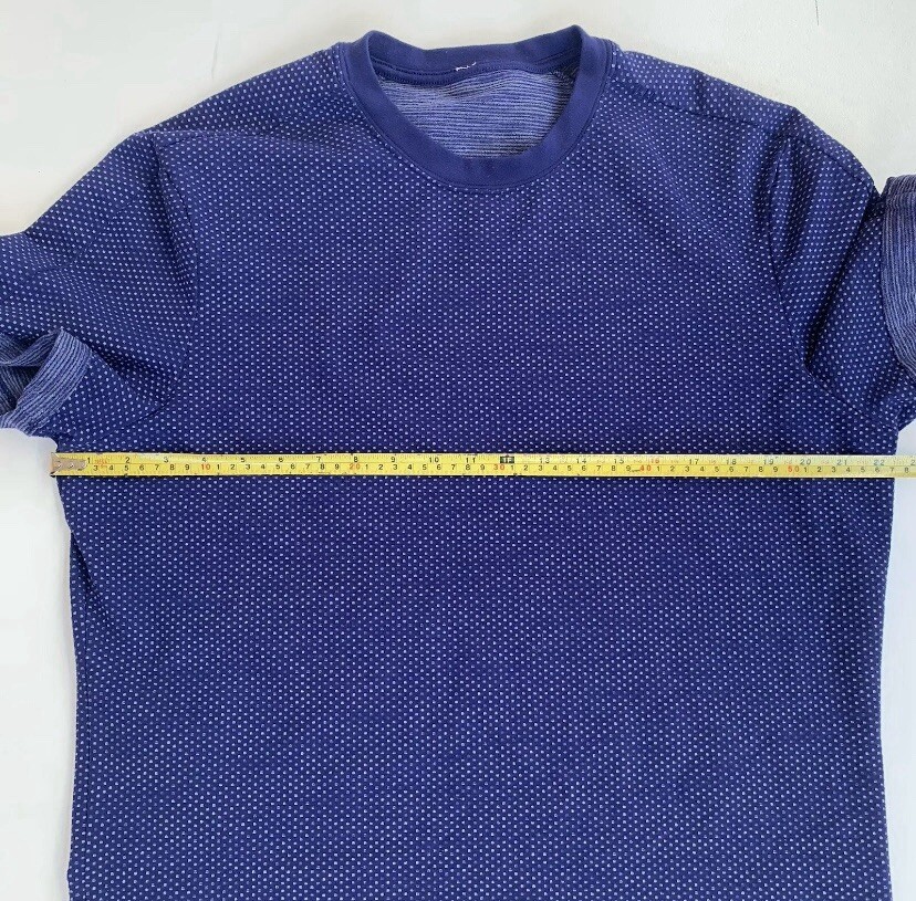 Lululemon Mens L ? Blue Thick Roll Out Crew Hero Short Sleeve Shirt Stretch gallery