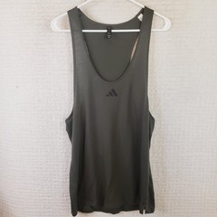 adidas Running Tank Top Lightweight Black Logo Size M Areoready