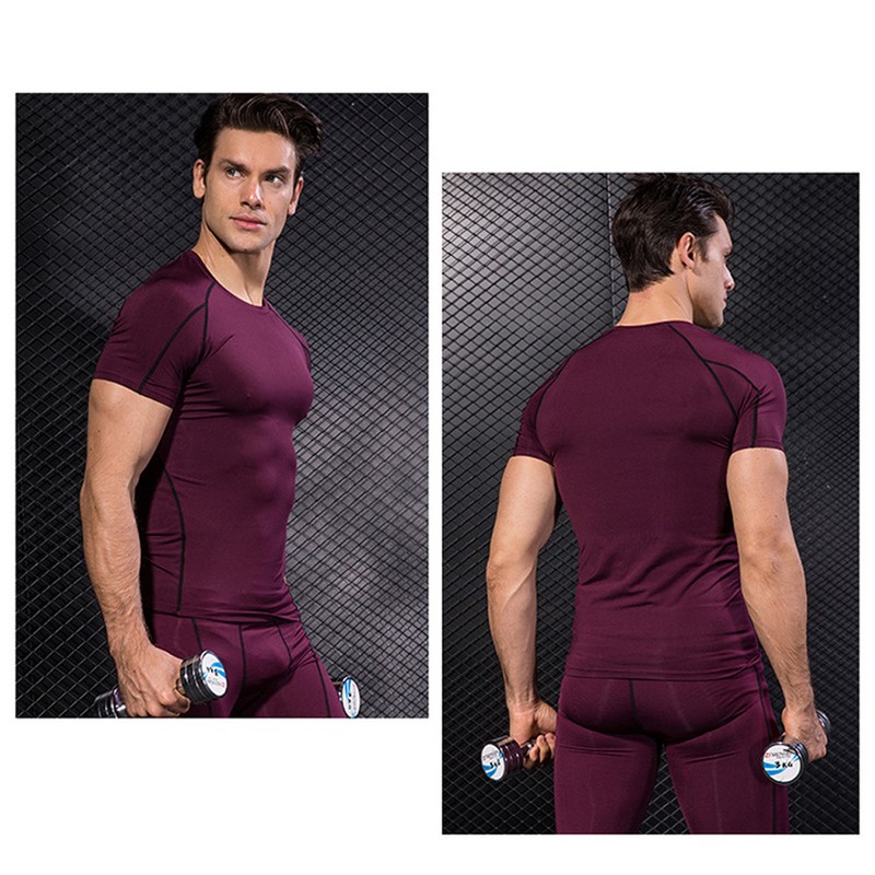 Mens Tight Short Sleeve T-Shirt Fitness Running Elasticated Sports Tops gallery