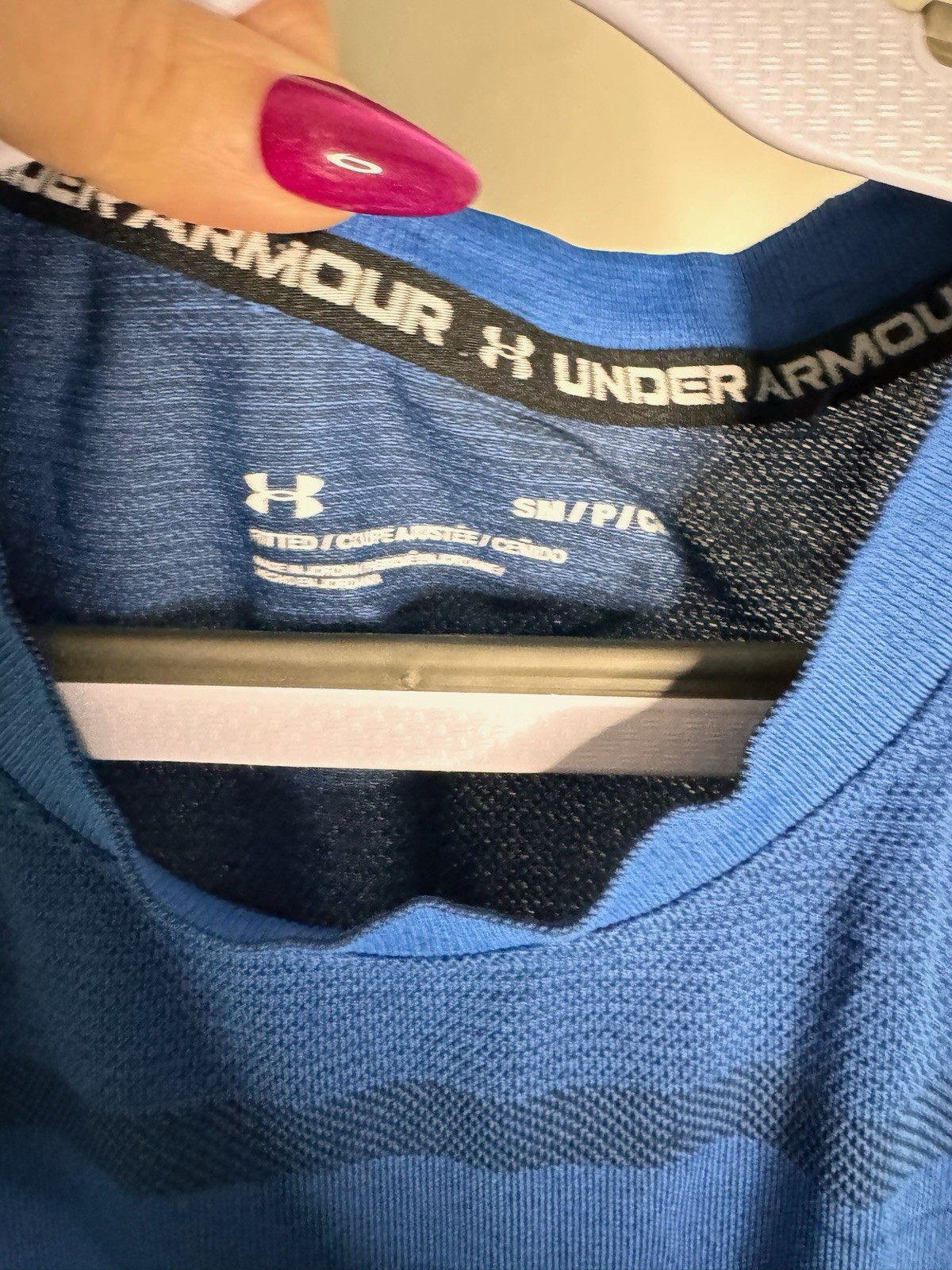 Under Armour Men's Vanish Seamless Short Sleeve Shirt Blue Size Small gallery