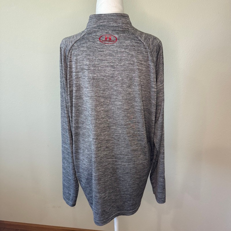 Under Armour XL Gray and Red Striped Quarter Zip Shirt gallery