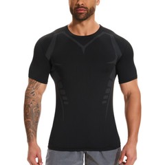 Quick Dry Mens Athletic Compression Vest T-Shirt Short Sleeve Workout Tank Top