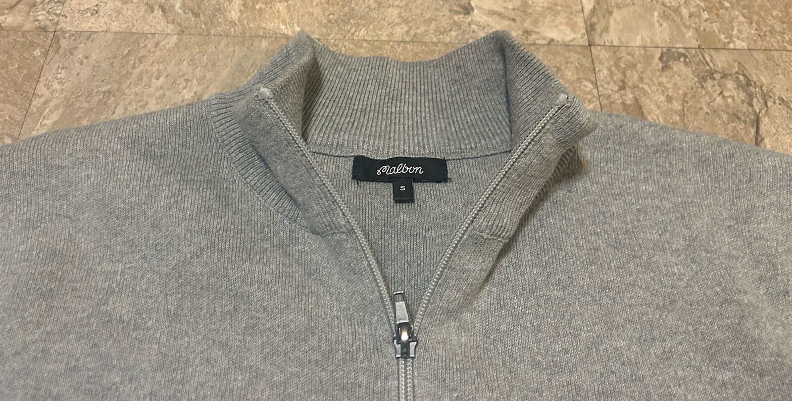 Malbon 1/4 Zip Aviator Shirt Sz S gallery