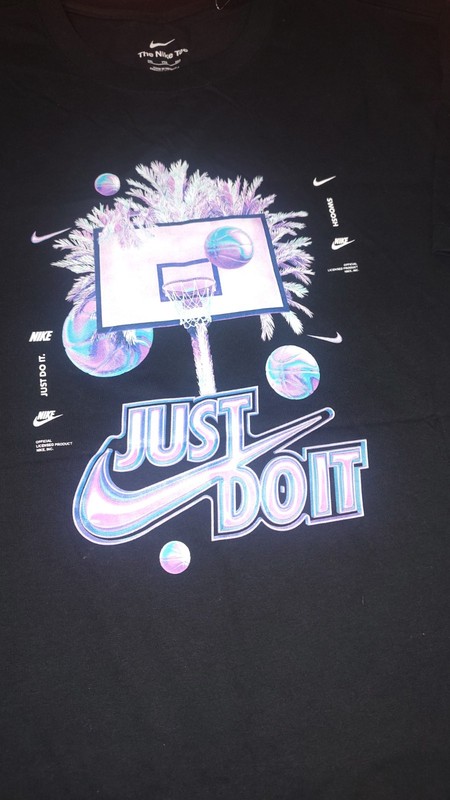 Nike Tee Men's Sportswear Graphic Print T-shirt Black 100%cotton Size XXL gallery