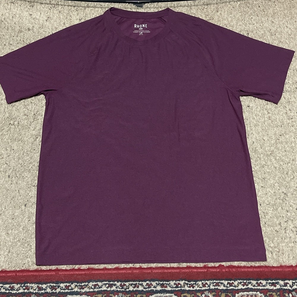 Rhone Reign Tech Performance T Shirt Mens Size Large Wine Short Sleeve Athletic