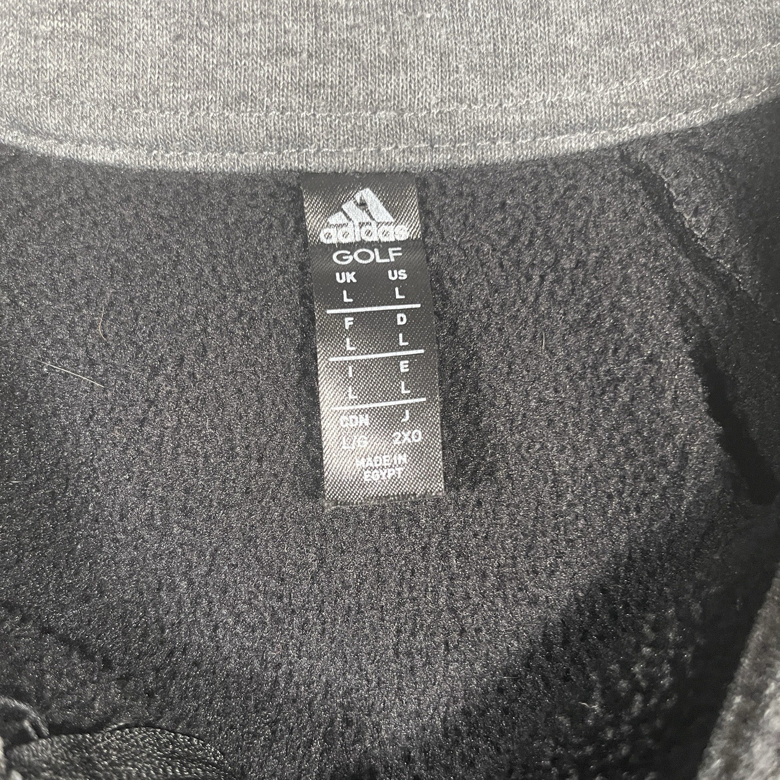 Adidas Golf Poly Fleece 1/4 Zip Pullover Men's L Black 3 Stripe Mock Neck gallery