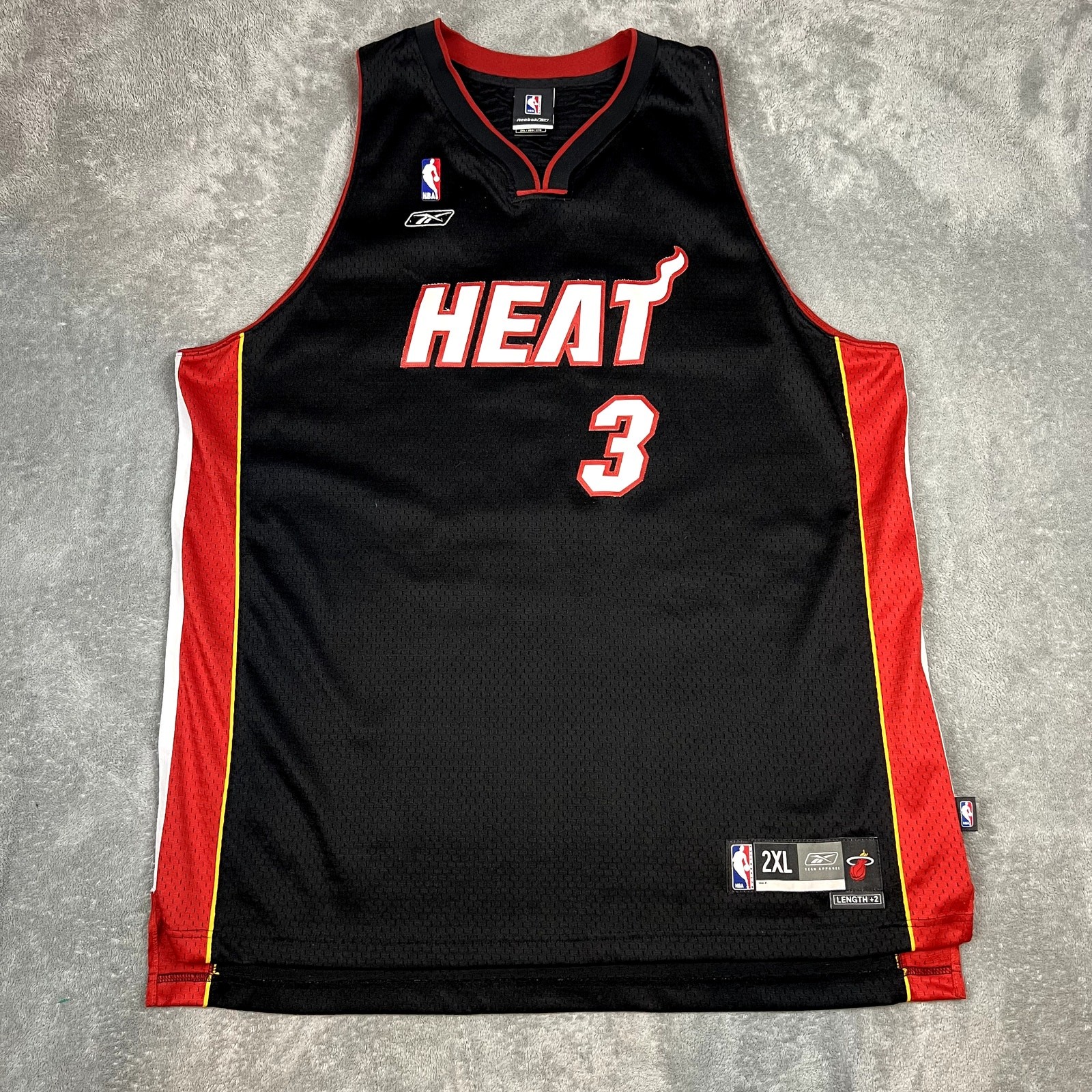 Vintage Rebok Dwayne Wade Miami Heat NBA Jersey Mens XXL Black gallery