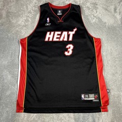 Vintage Rebok Dwayne Wade Miami Heat NBA Jersey Mens XXL Black