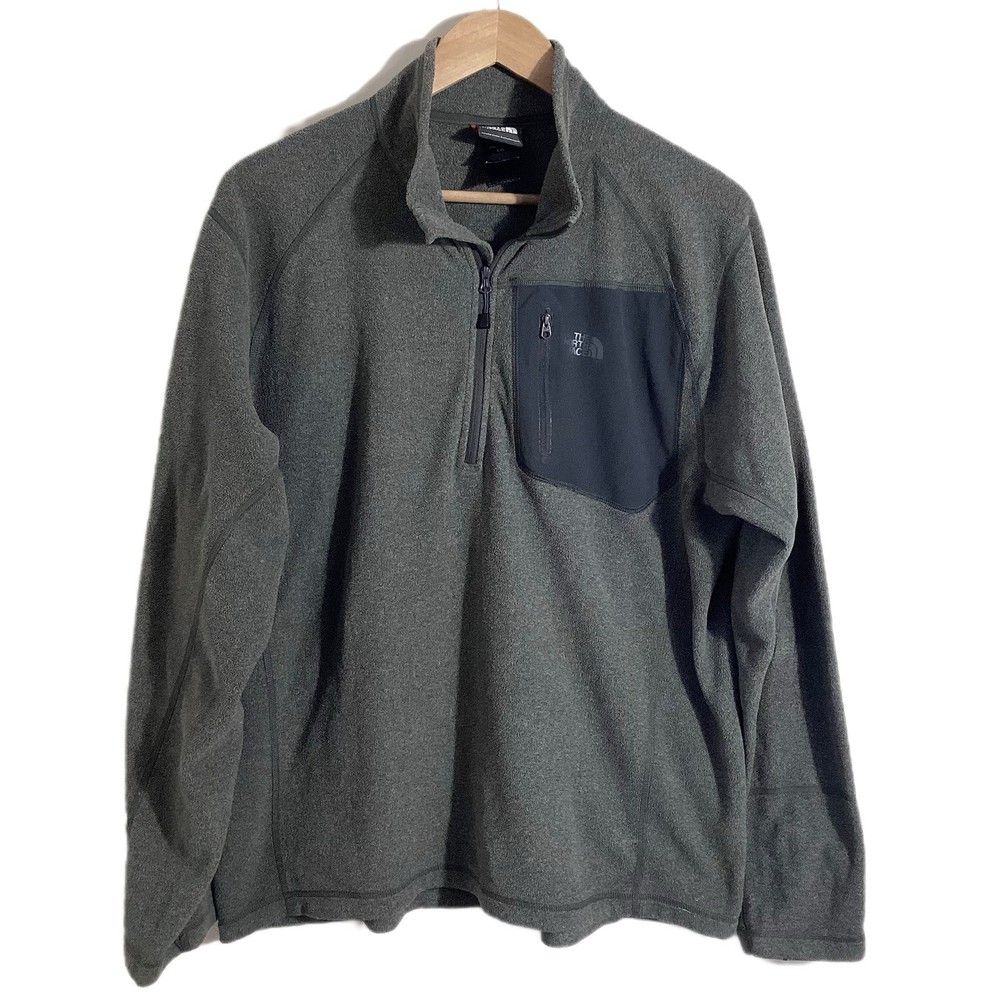 The North Face Quarter Zip Pullover Sweater Mens L Gray Classic Netural Gorpcore