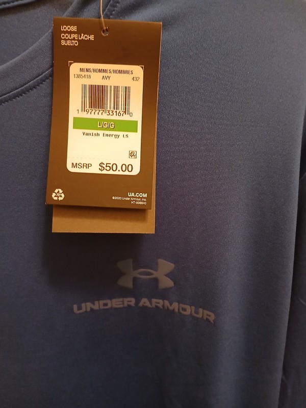 Under Armour Rush Loosegrear Performance Training Long Sleeve Blue Tee L NWT gallery