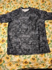 Huge Sports Black Gray Printed Compression Shirt: 3XL Polyester, Elastane Work