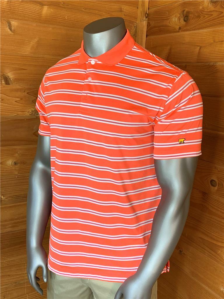 JACK NICKLAUS STAYDRI GOLF POLO SHIRT Polyester Stripe Men's Large Salmon gallery