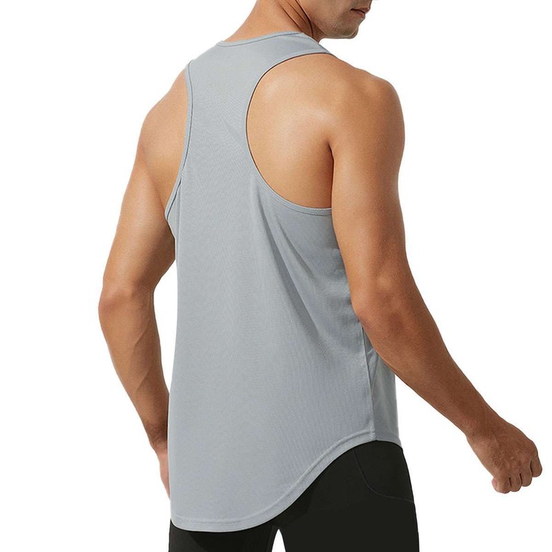 Summer Men's Tank Top Quick Dry Workout Gym Muscle Tee Fitness Sleeveless Shirt gallery