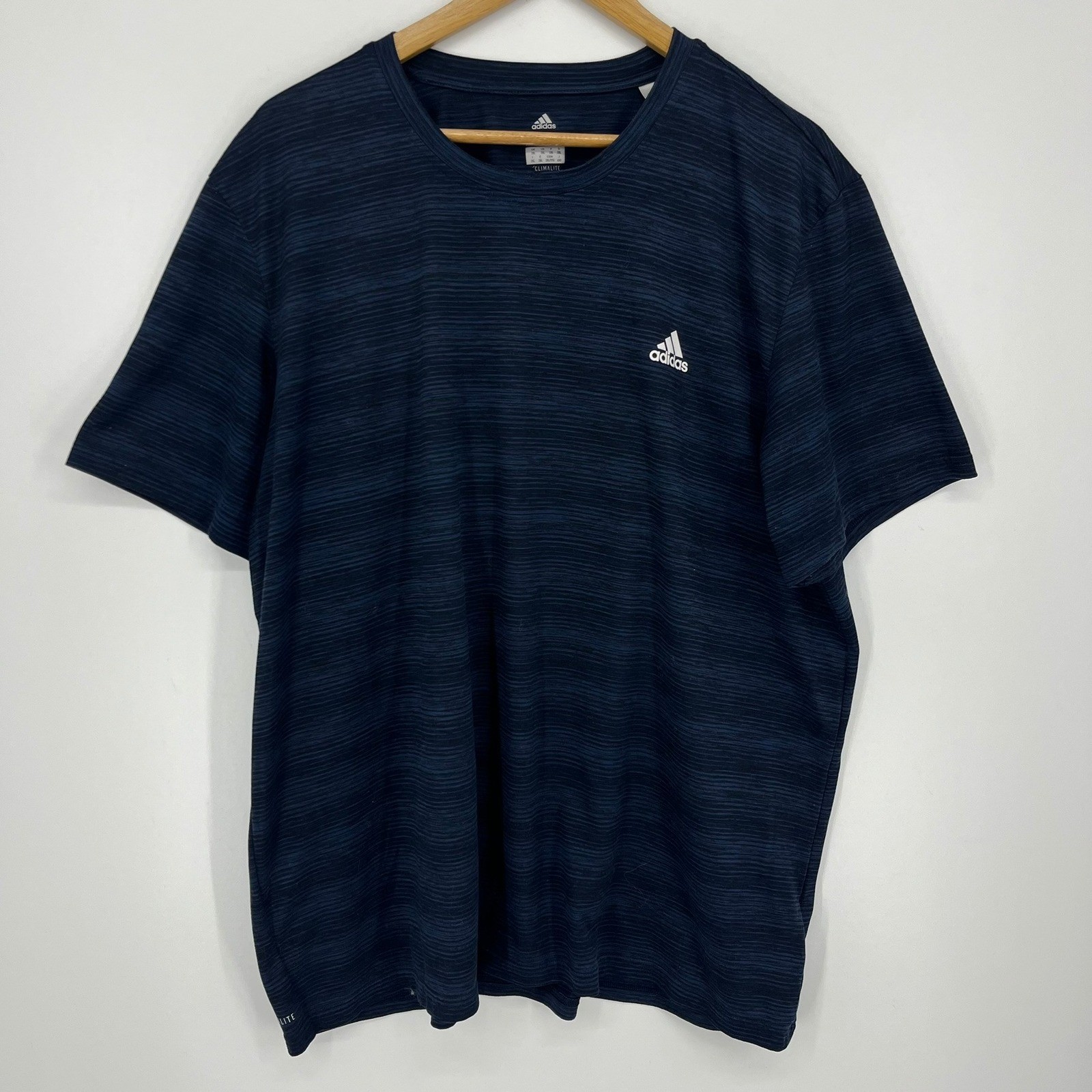 Adidas Climalite Mens 2XL Navy Blue Space Dye Performance T-Shirt CZ7642 gallery