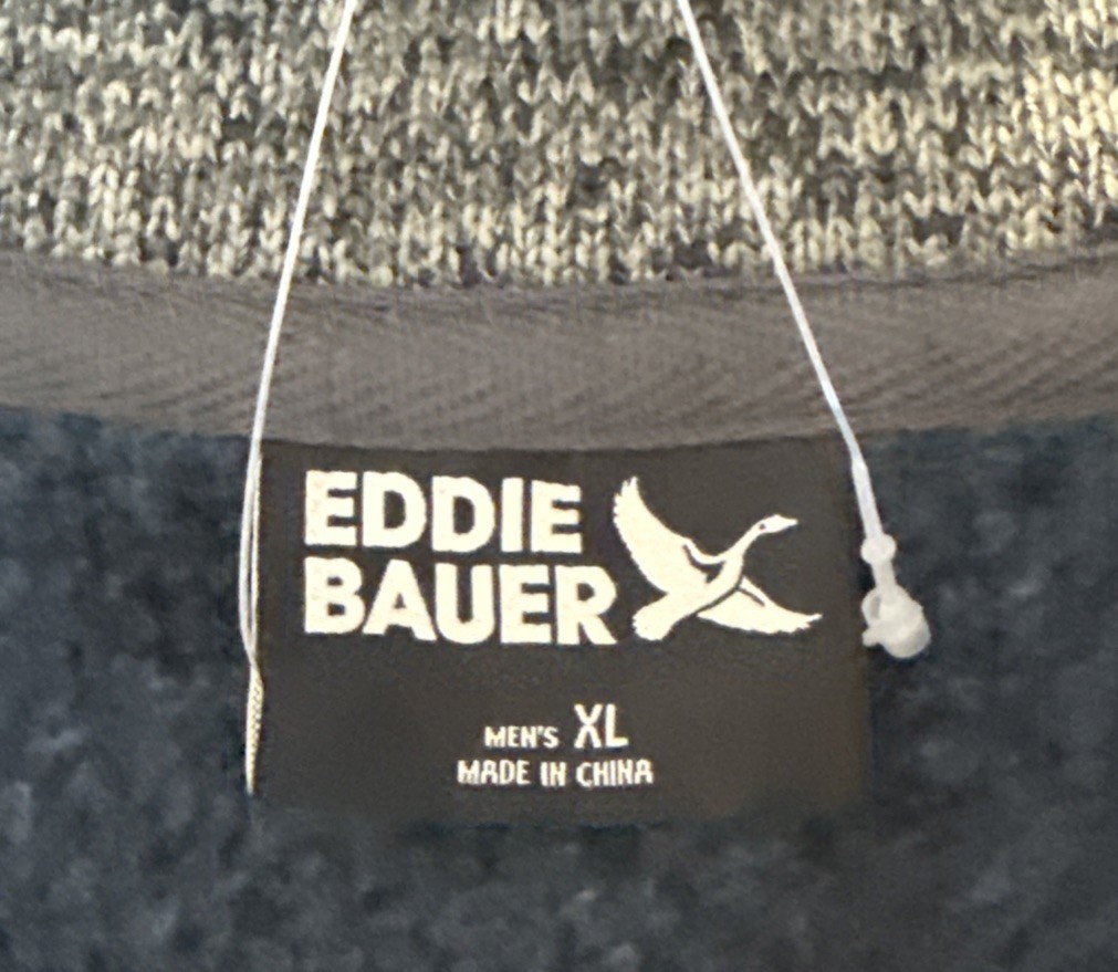 NEW! Eddie Bauer Soft Blue Full-zip Sweater / Sweatshirt Men's XL gallery