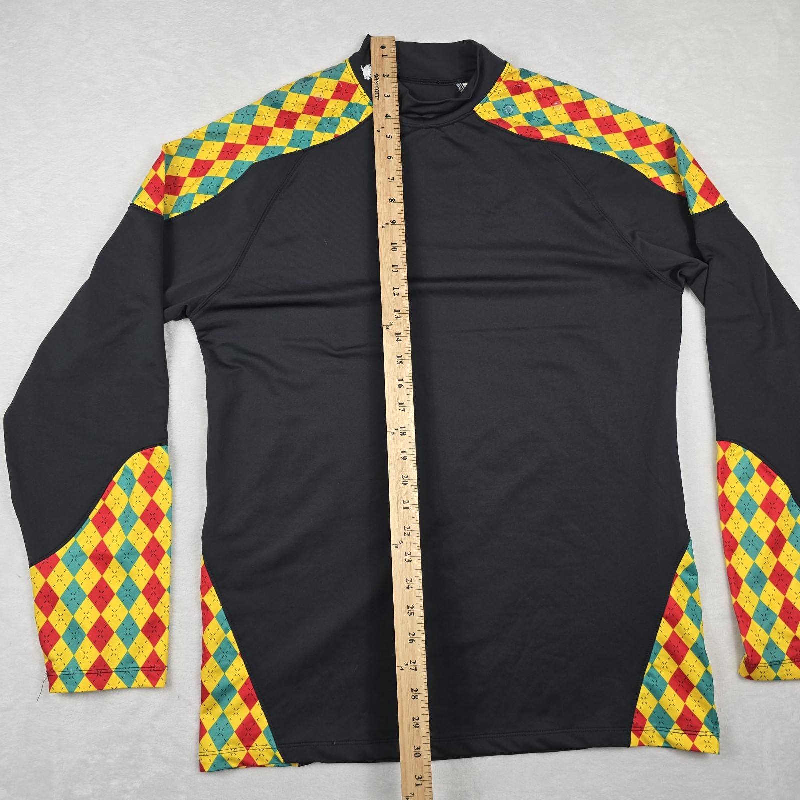 Flow Society Lacrosse Gear Argyle Print Performance Shirt Men's Size Large gallery