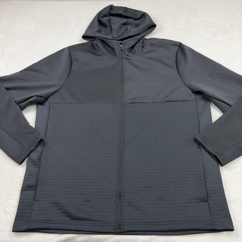 Spyder Active Full Zip Hooded Pullover Mens XL Gray Stretch Moisture Wicking gallery