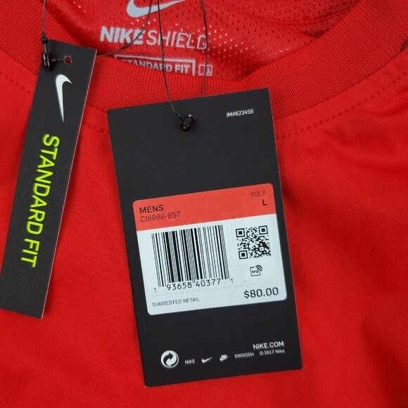 Nike Pullover Mens Large Shield Victory Red Blue Crew Golf CI8986-657 NWT P1 gallery