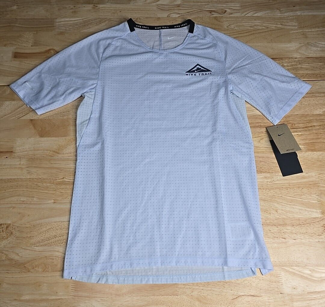 NIKE TRAIL RISE SOLAR CHASE Tee DRI FIT RUNNING TOP Small Tall DV9305-085 Gray gallery