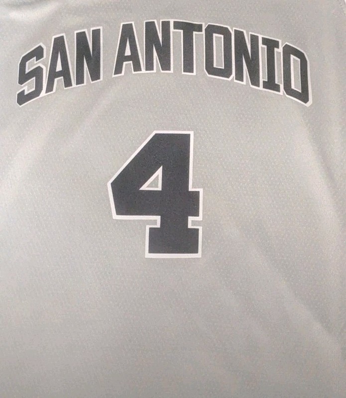 48 Large De'Aaron Fox San Antonio Spurs Gray Jordan NBA Basketball Jersey New gallery