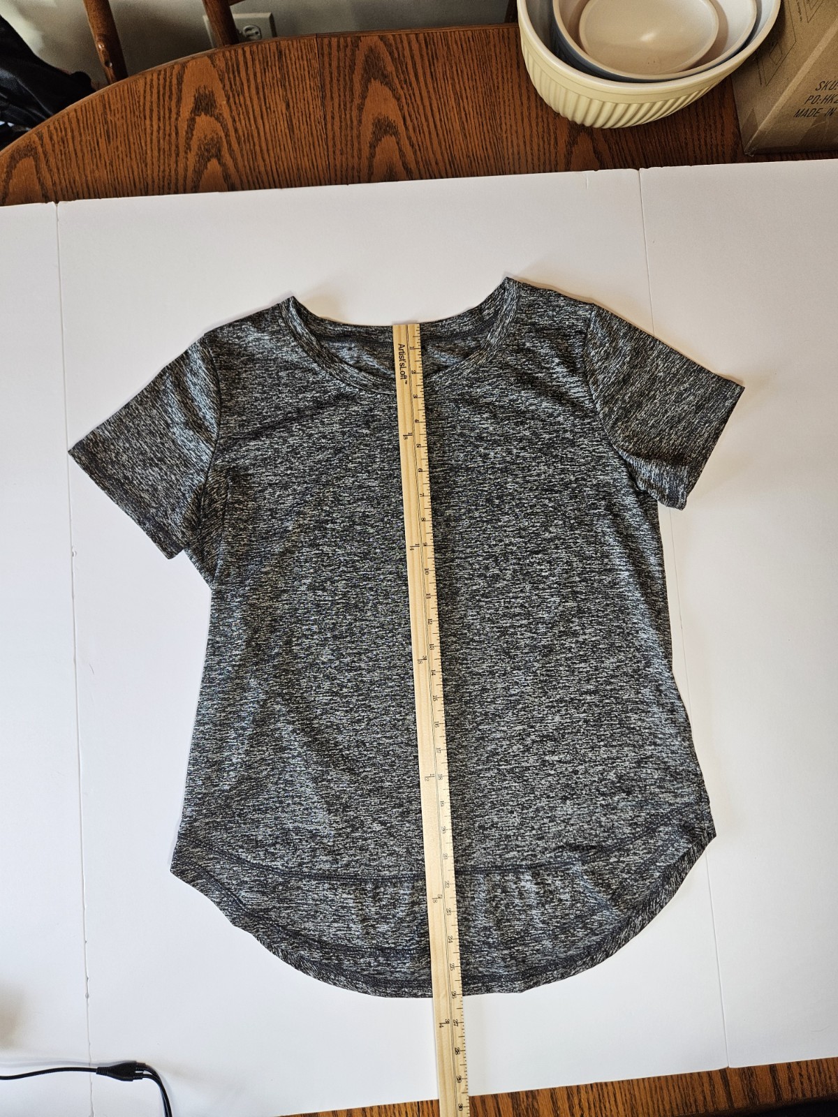Dark Heather Gray Athletic Short Sleeve T-Shirt, 95% Polyester 5% Spandex gallery