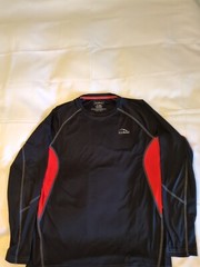 L.L. Bean Black & Orange Swift River Cooling Shirt Size M Reg