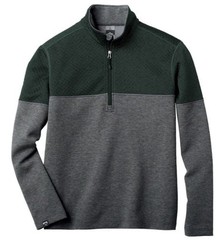 Storm Creek Architect Diamond Green and Gray Quilted Quarter Zip Pullover Vail