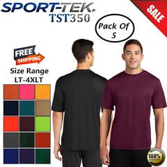Sport-Tek TST350 Mens Pack Of 5 Big & Tall Short Sleeve Competitor Crew T-Shirt