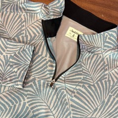 Chubbies Shirt Mens XL Blue Gray Palm Leaf Print Quarter Zip Golf Read
