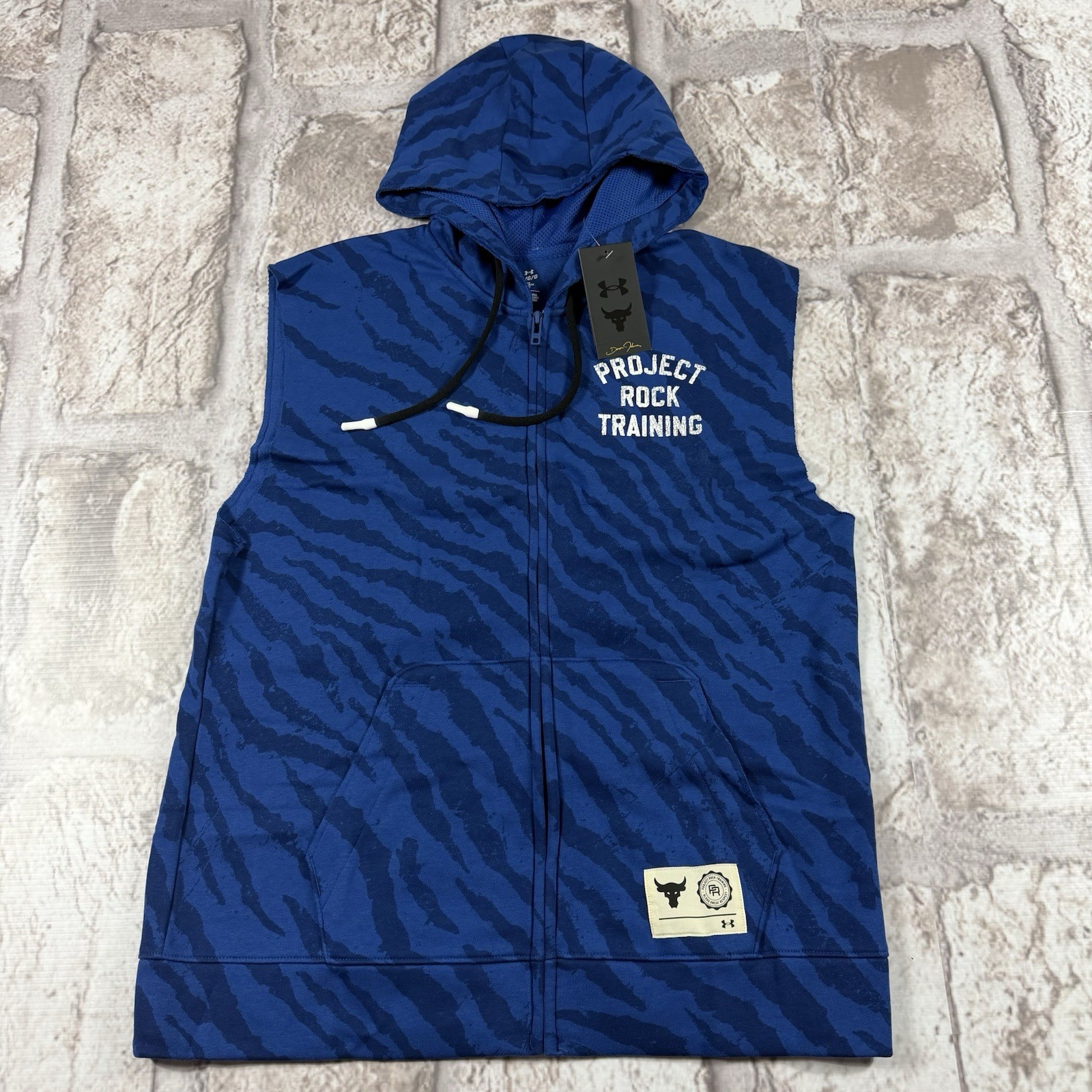 Under Armour Project Rock Rival Fleece Vest Men’s L Full Zip NWT 1377444-471 gallery