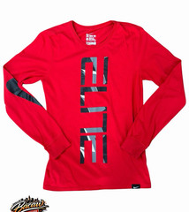 Nike The Nike Tee Dri-FIT Men’s S Red/Black/Gray Long Sleeve Graphic Logo Tee