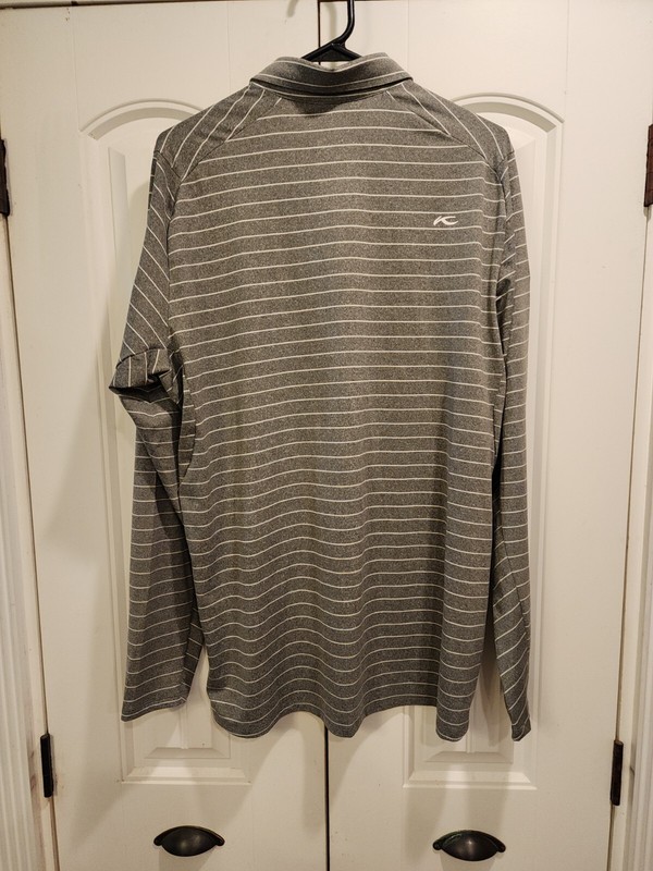 Mens Excellent KJUS Polyester Polo Golf Shirt Size 52 Large UPF 50+ Long Sleeve gallery