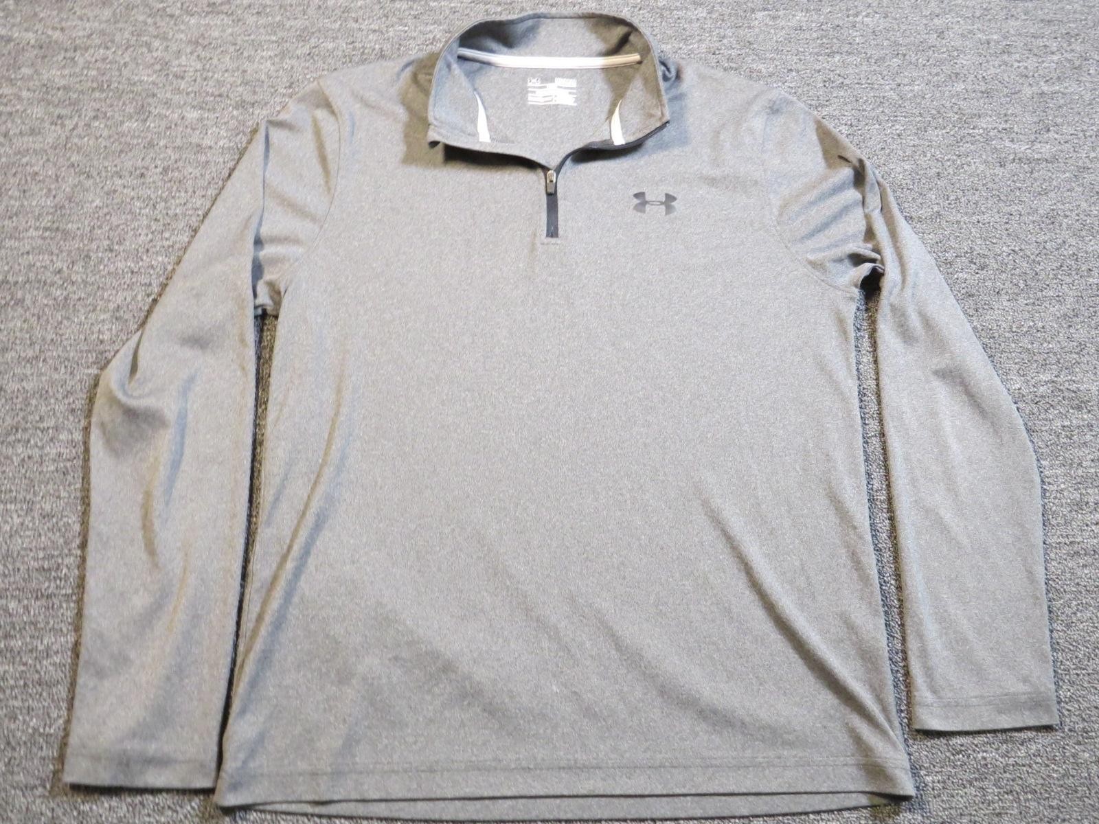 Under Armour Shirt Mens Medium Gray HeatGear Pullover Long Sleeve Athletic Gym gallery