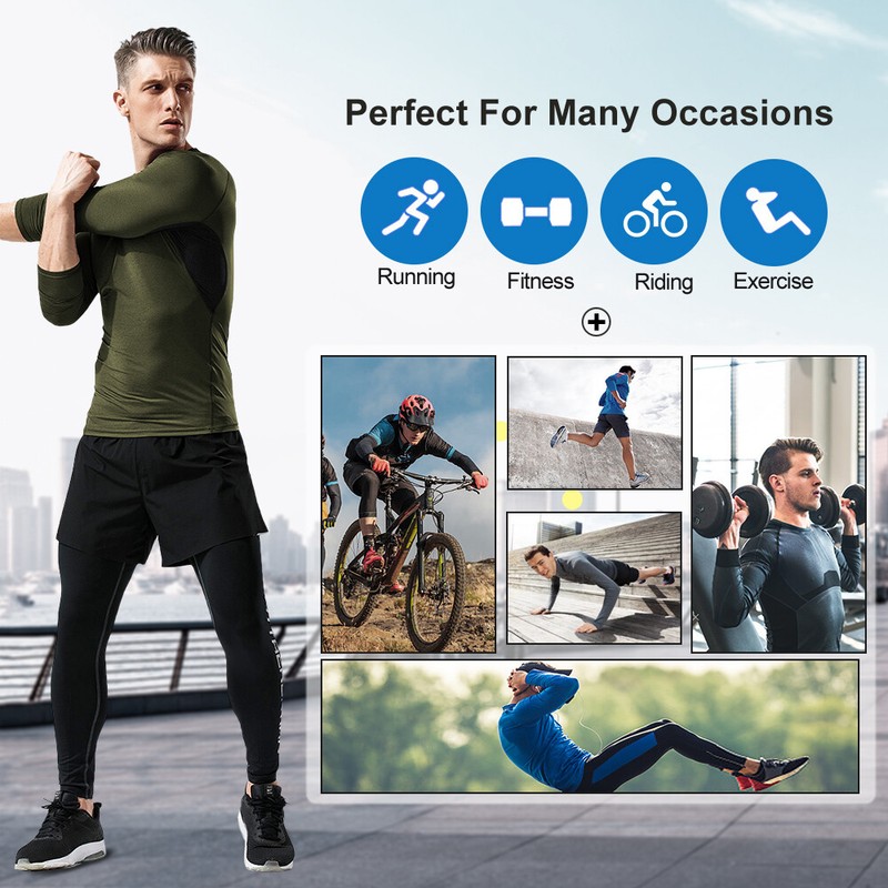 2 Pack/Set Compression Shirts for Men Long Sleeve Athletic Base Layer Undershirt gallery