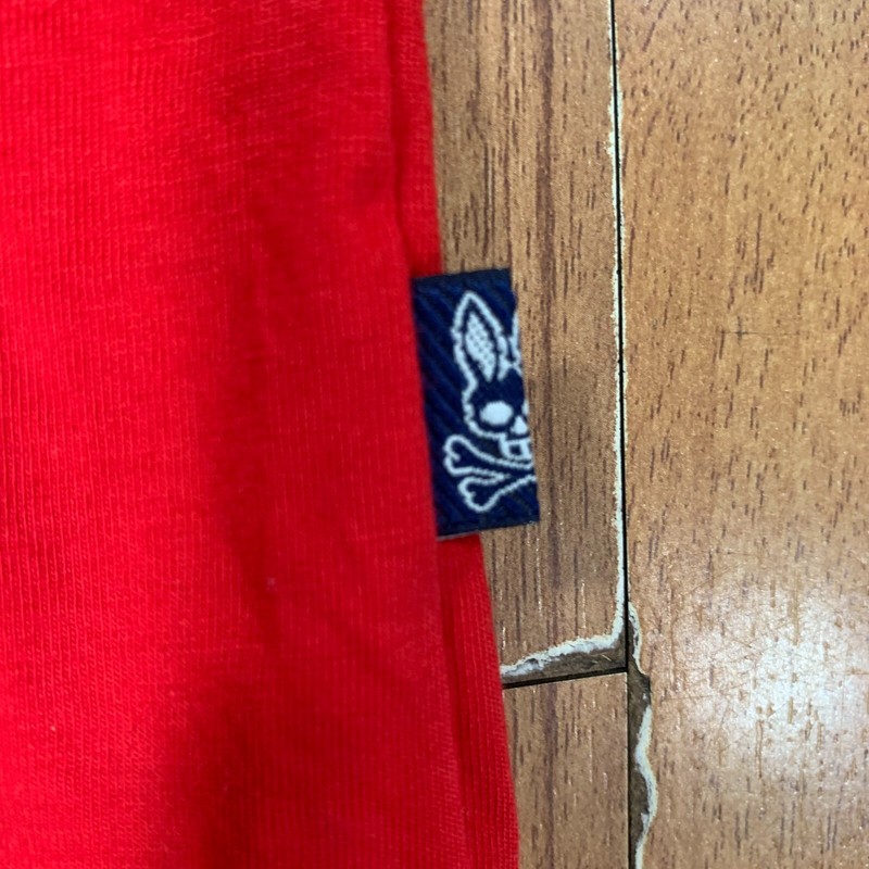 Psycho Bunny Shirt Mens Small Red Multicolor Rabbits Logo Short Sleeves Tee gallery