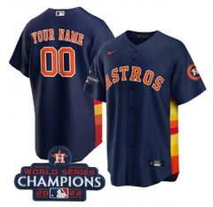 Custom Nike MLB 2022 Houston Astros World Series Champions Stitched Navy Jersey