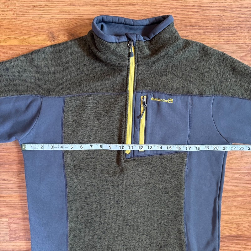 Avalanche Fleece Pullover Sweatshirt 1/4 Zip Performance Green Mens Size Medium gallery