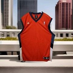 NBA Adidas Jersey Nylon & Polyester Sleeveless Blue/Orange/White Size XL K1586