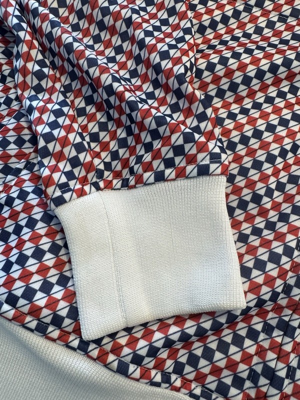 COR3 Quarter Zip Pullover Red White Blue Geometric Pattern NWT Multiple Sizes gallery