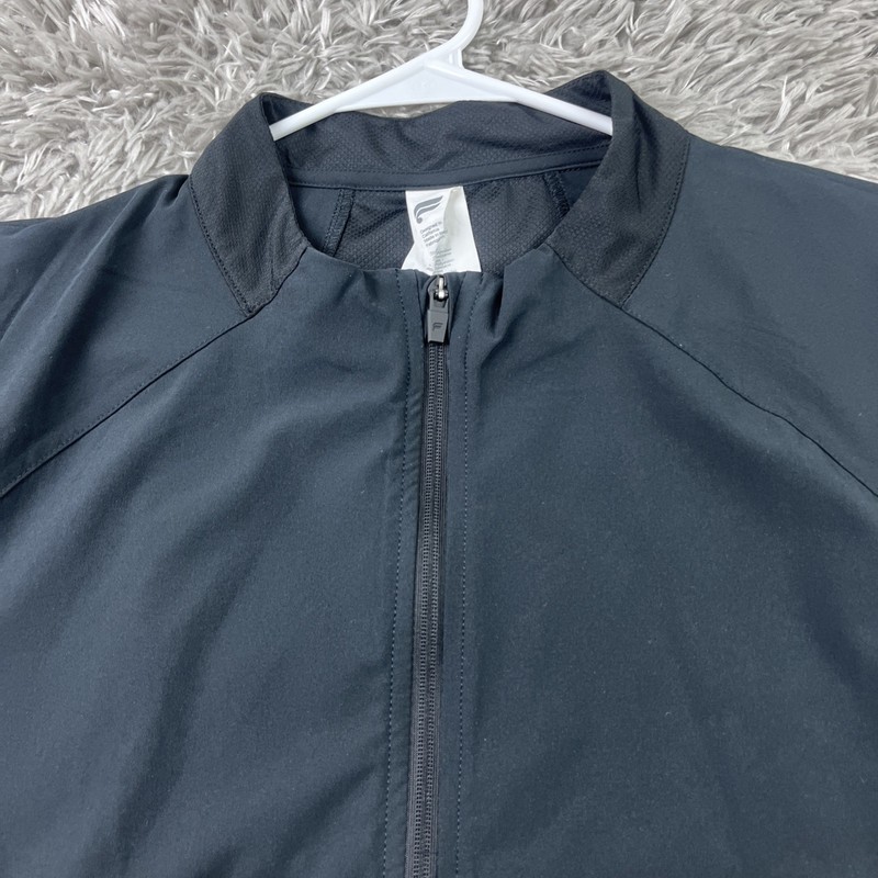 Fabletics The O2 Run Jacket Mens XL Full zip Athletic Gym Run black vented gallery