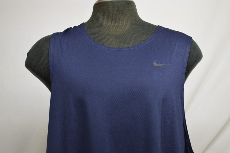 NEW NIKE Dri-FIT Ready Fitness Tank Top sz XL X-Large Navy Blue Black gallery