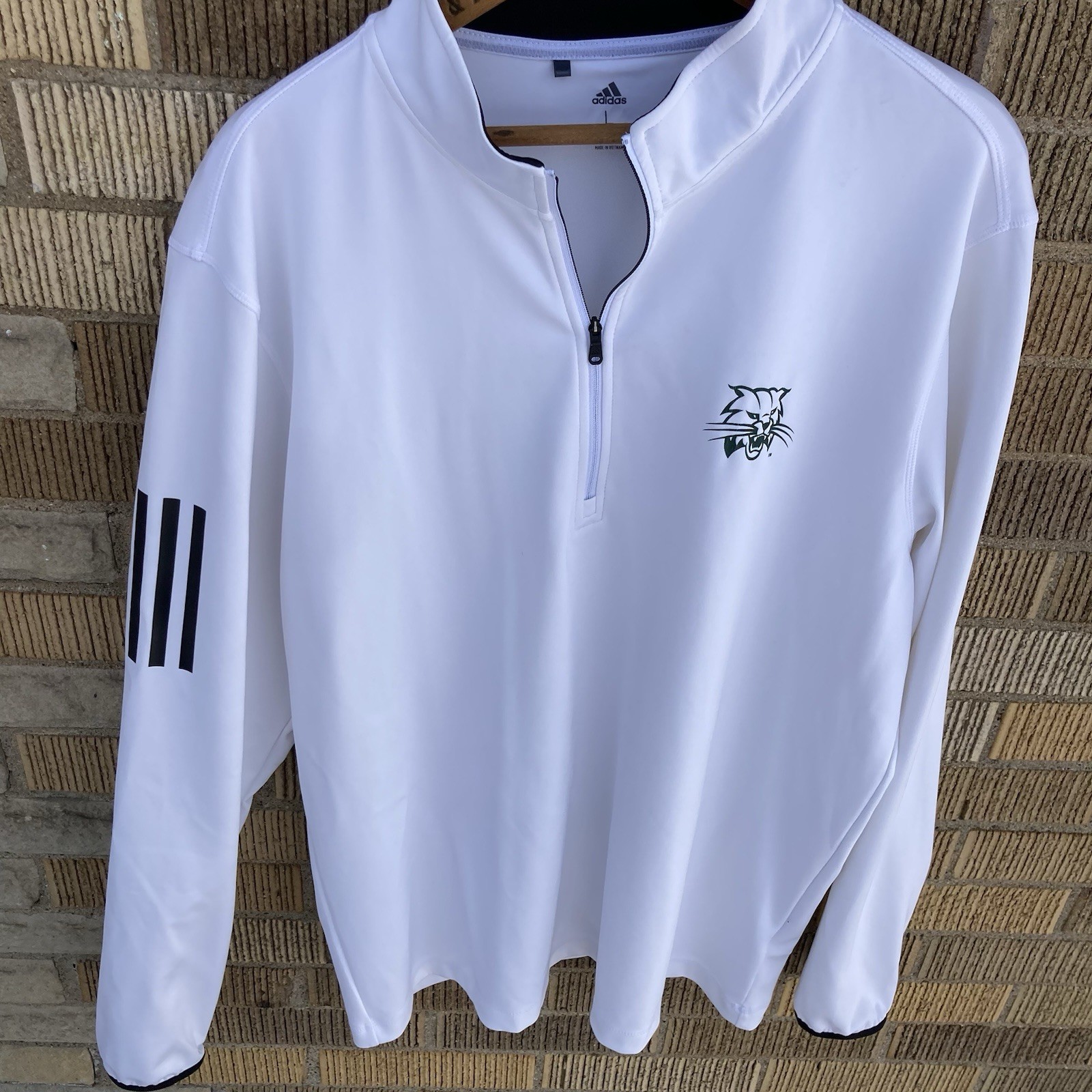 Adidas Ohio Bobcats Quarter Zip Pullover Long Sleeve White Size Large gallery