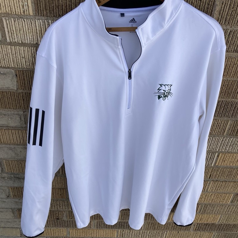 Adidas Ohio Bobcats Quarter Zip Pullover Long Sleeve White Size Large gallery